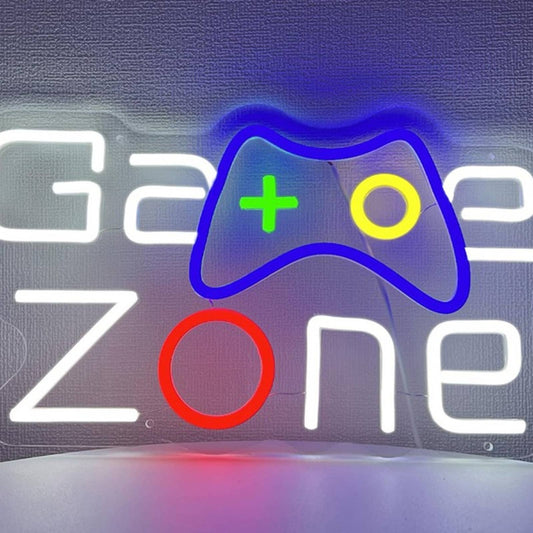 Vivid Fun Bright Blue Game Zone Controller LED Night Light Room Wall Decor