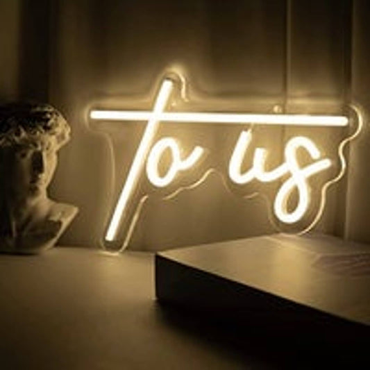 Lovely Bright Romantic “To Us” LED Night Light Room Wall Decoration