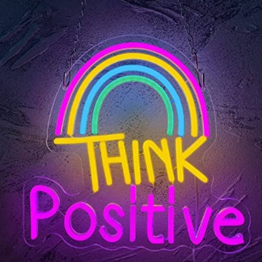 Fun Bright Rainbow “Think Positive” LED Night Light Positivity Decoration