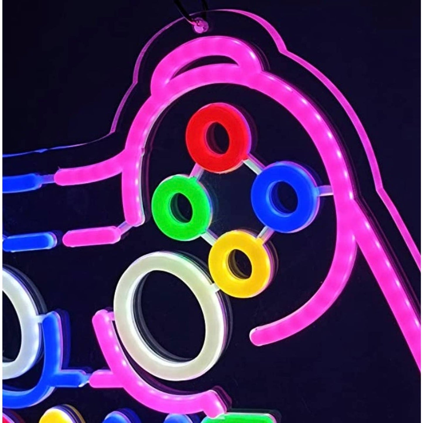 Vivid Bright Rainbow Gamer Game Controller LED Night Light Room Wall Decoration