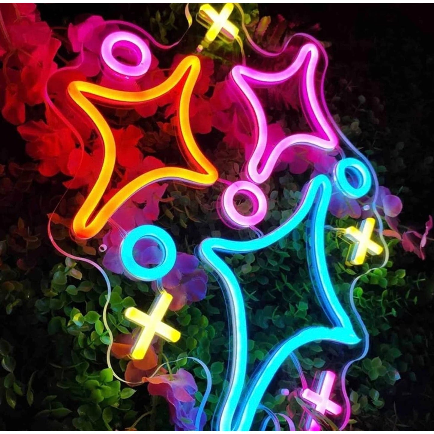 Fun Bright Colorful Sparkling Stars LED Night Light Room Wall Decoration