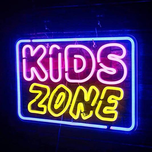 Fun Vivid Bright Colorful Kids Zone LED Night Light Room Wall Decoration