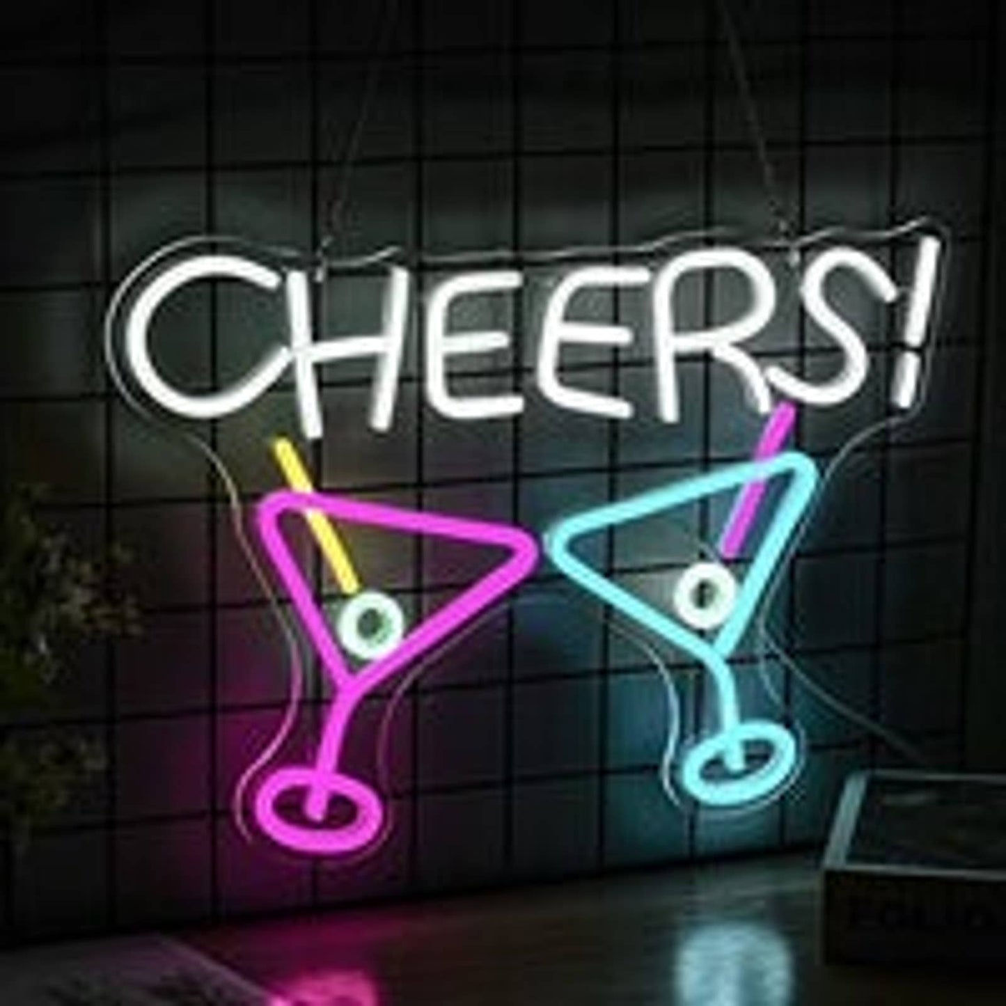 Vivid Bright Colorful Cheers Bar Drink LED Night Light Celebration Decoration