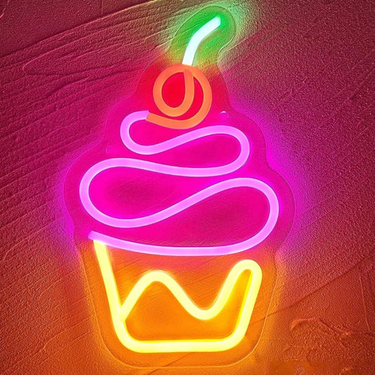 Lovely Vivid Bright Pink Icing Cherry Top Cupcake LED Night Light Decoration