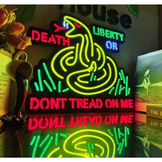 Quality US Navy “Dont Tread On Me”, “Liberty or Death” LED Light Military Snake