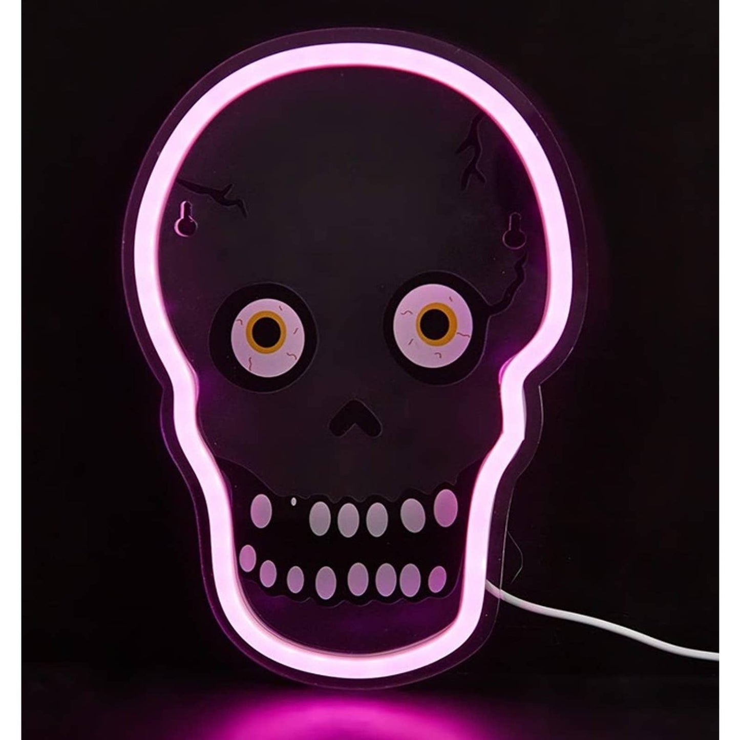 Spooky Vivid Bright Crazy Eye Skeleton Skull LED Night Light Halloween Decor