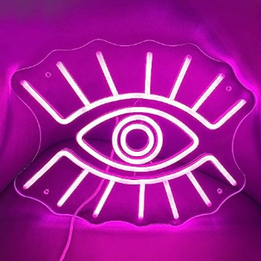 Vivid Bright Pink Shining Eye LED Night Light Room Wall Decoration