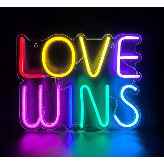 Lovely Bright Rainbow “Love Wins” LED Night Light Room Wall Pride Decor
