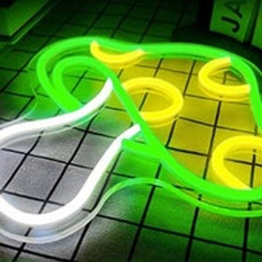 Vivid Bright Green Spotted Mushroom LED Night Light Room Wall Decoration