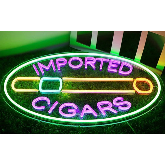 Vivid Bright Colorful Imported Cigars LED Night Light Shop Store Wall Sign