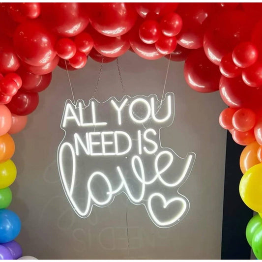Adorable Large Bright “All You Need is Love” Heart LED Romantic Light Room Wall