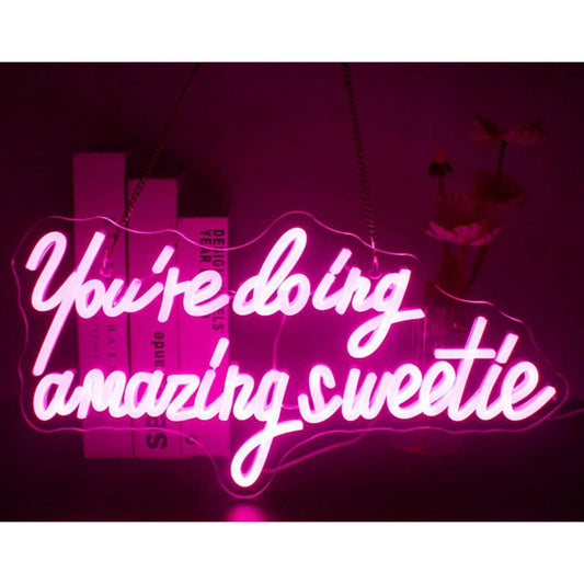 Vivid Bright “You’re Doing Amazing Sweetie” LED Night Light Room Wall Decor