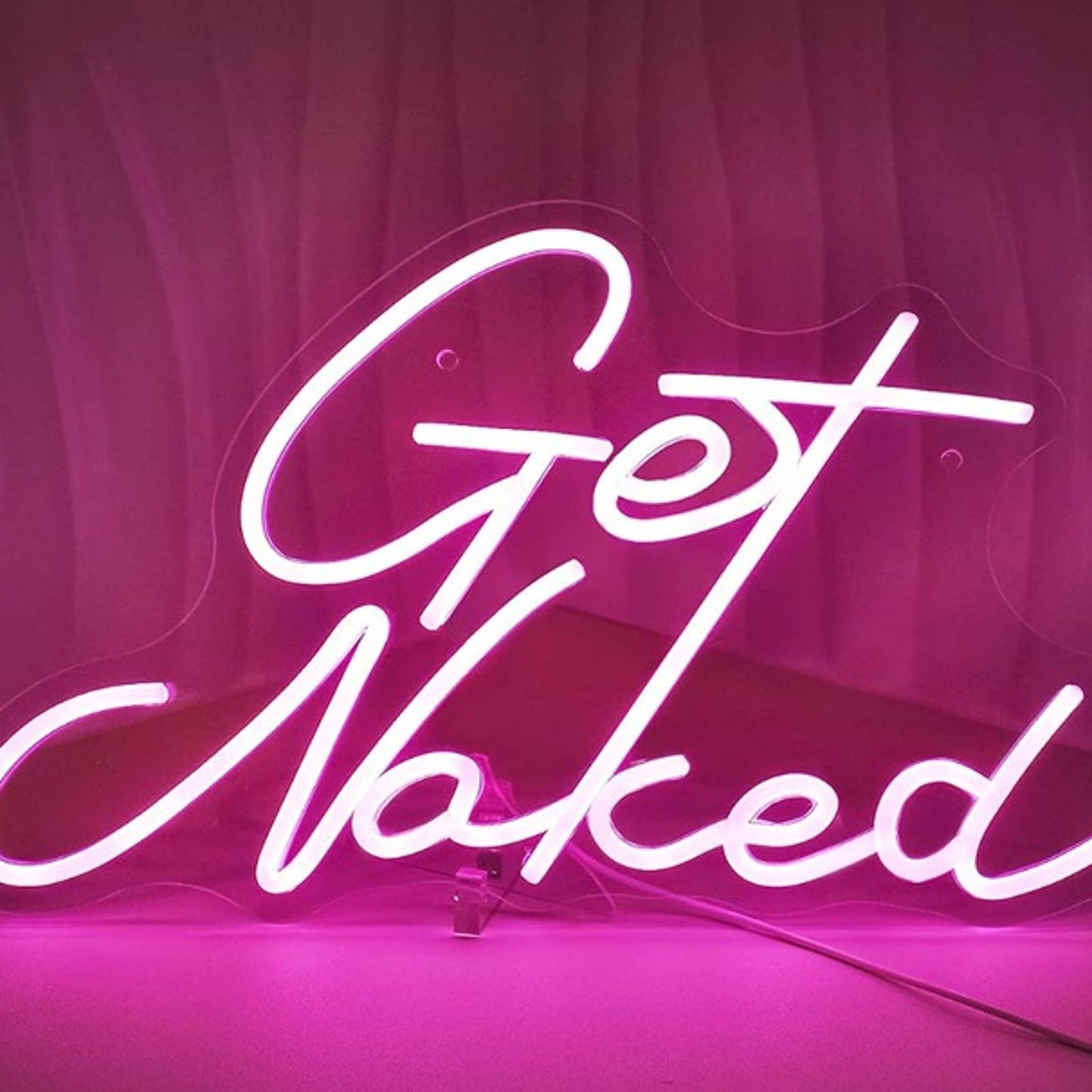 Fun Bright Pink Get Naked LED Night Light Room Wall Decoration