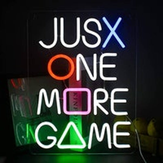 Fun Vivid Bright Colorful Just One More Game LED Night Light PlayStation Game De