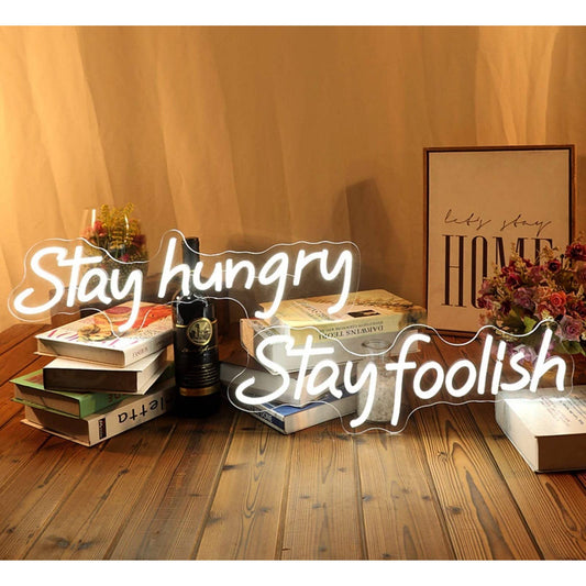 Bright Inspiring “Stay Hungry, Stay Foolish” LED Night Light Motivational Wall D
