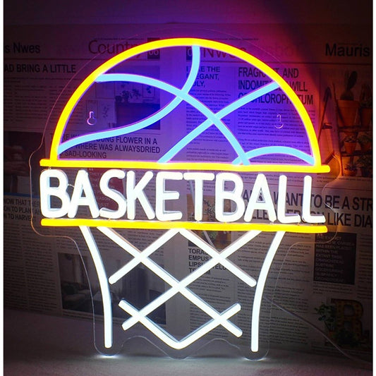 Vivid Bright Basketball & Net LED Night Light NBA Room Wall Decor