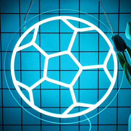 Vivid Fun Bright Blue SoccerBall LED Night Light Sports Room Decor