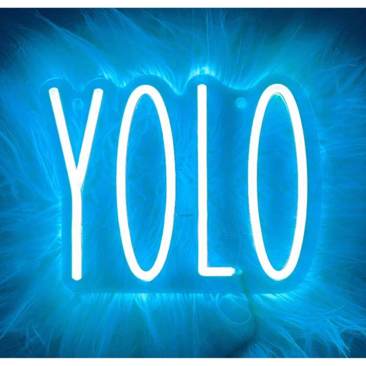 Lovely Bright Blue “YOLO” You Only Live Once LED Night Light Room Wall Decoratio