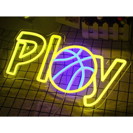 Fun Vivid Bright Yellow Play Basketball LED Night Light NBA Decor