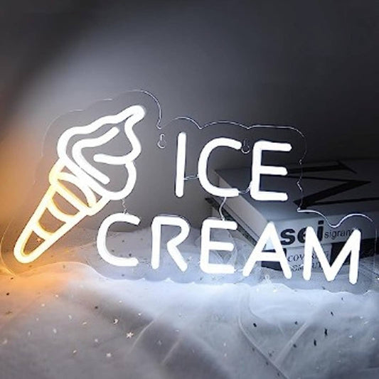 Fun Vivid Bright Ice Cream Shop LED Night Light Business Store Sign Decoration