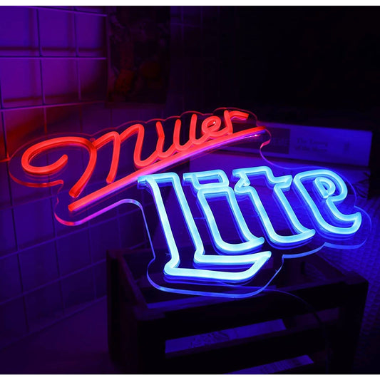 Vivid Bright Miller Light Beer Bar LED Business Store Light Window Wall Decorati