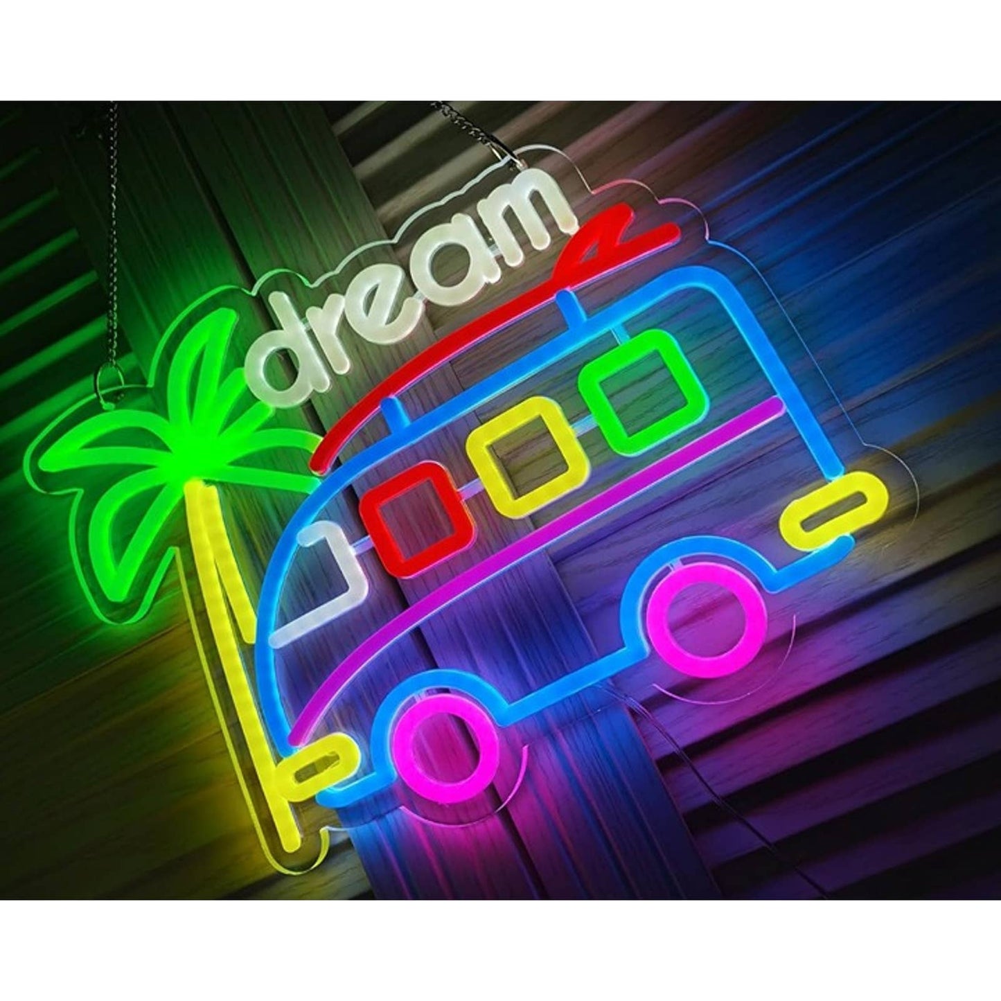 Fun Bright Colorful Beach Van LED Night Light Vacation Party Fun Decor