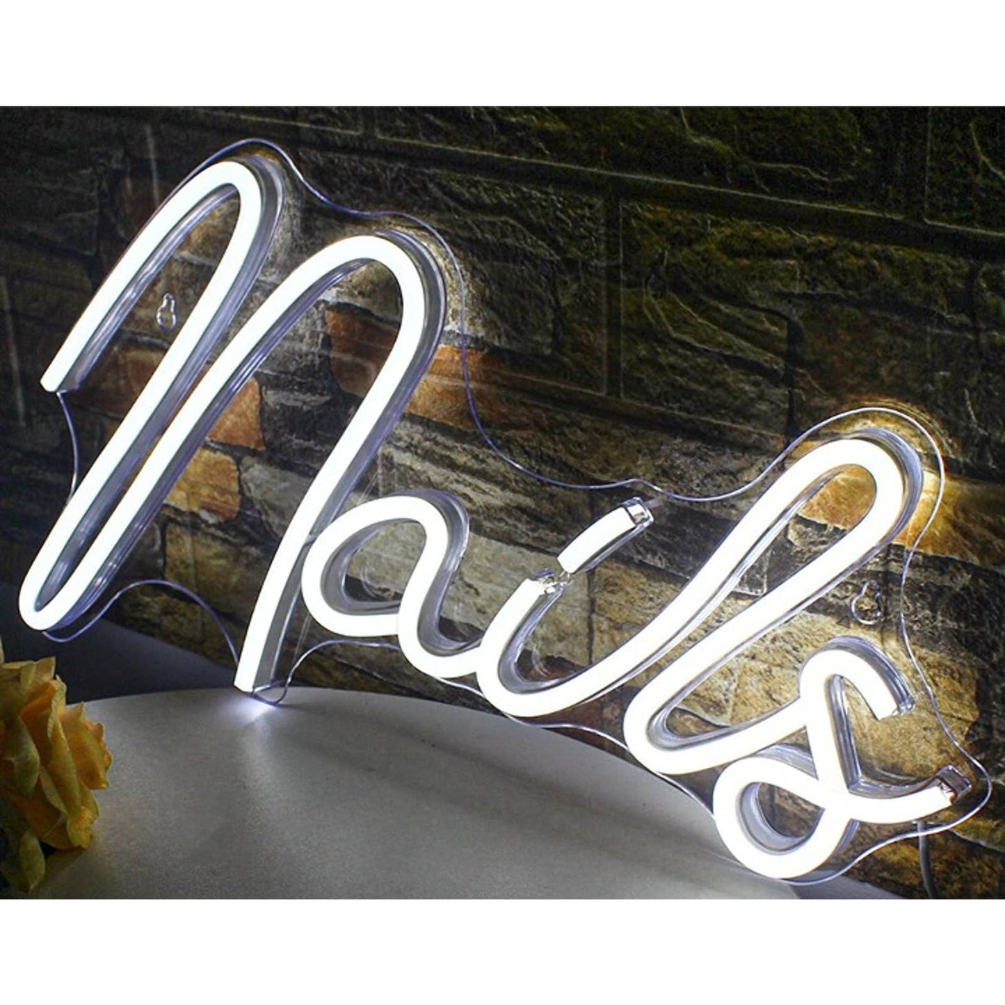 Vivid Bright White “Nails” LED Night Light Salon Spa Shop Wall Window Decor