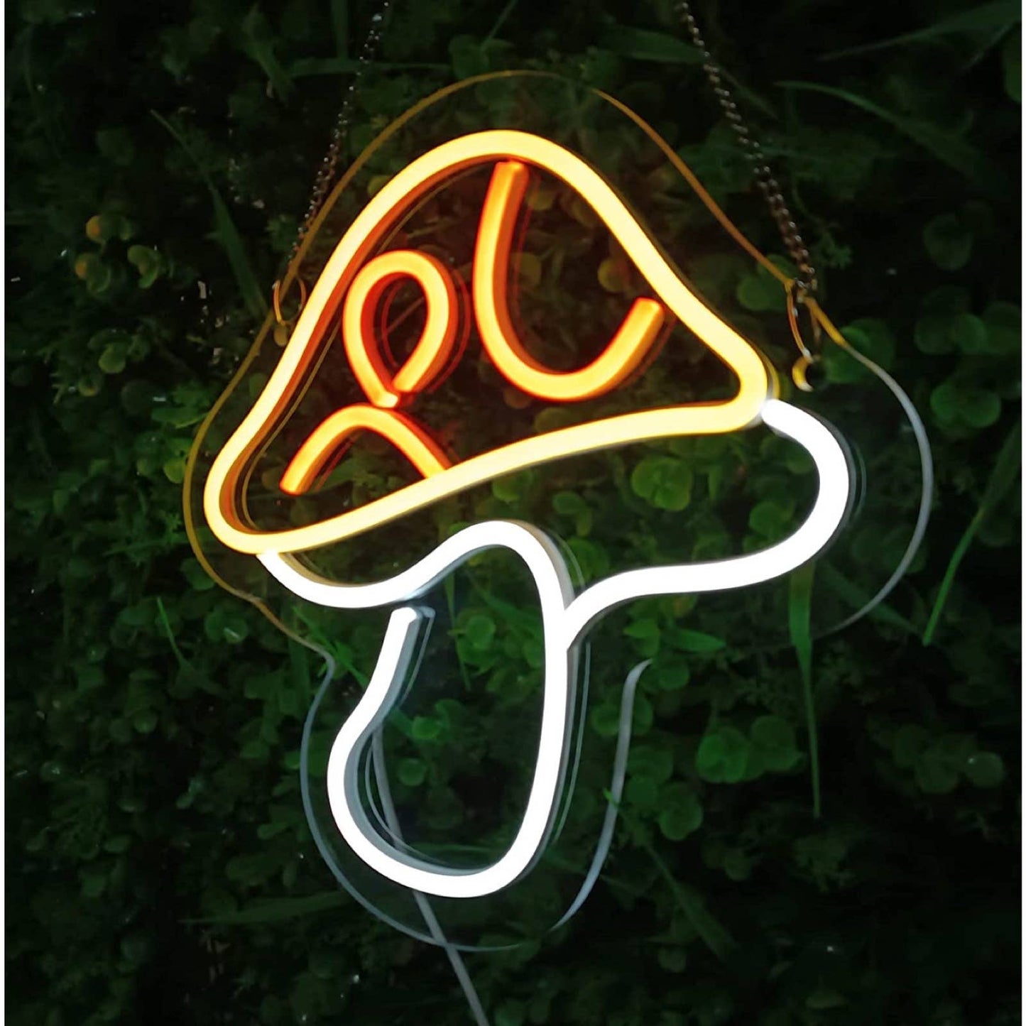 Lovely Warm Yellow / Orange Mushroom LED Night Light Room Wall Decoration