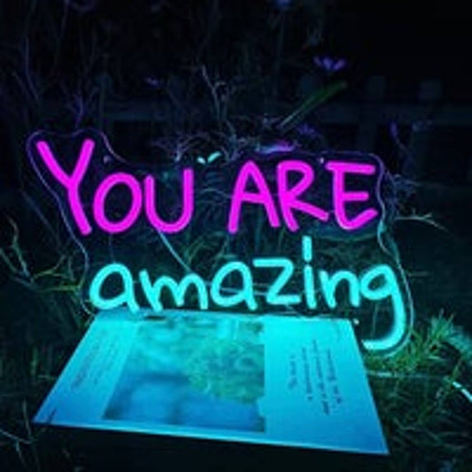 Fun Bright Vivid Positive “You Are Amazing” LED Night Light Room Wall Decoration