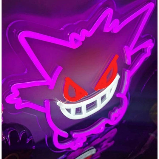 Fun Vivid Bright Purple Running Gengar LED Night Light Room Wall Pokemon Decorat