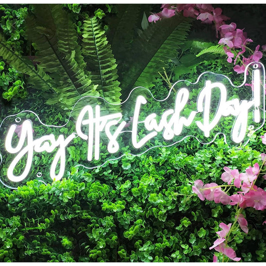 Lovely Bright “Yay It’s Lash Day” LED Night Light Room Wall Decoration