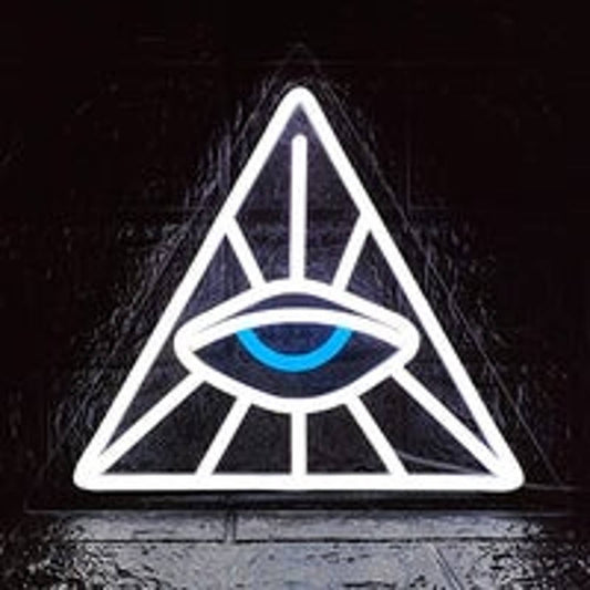 Vivid Bright White Shining Pyramid Eye LED Night Light Room Wall Decor