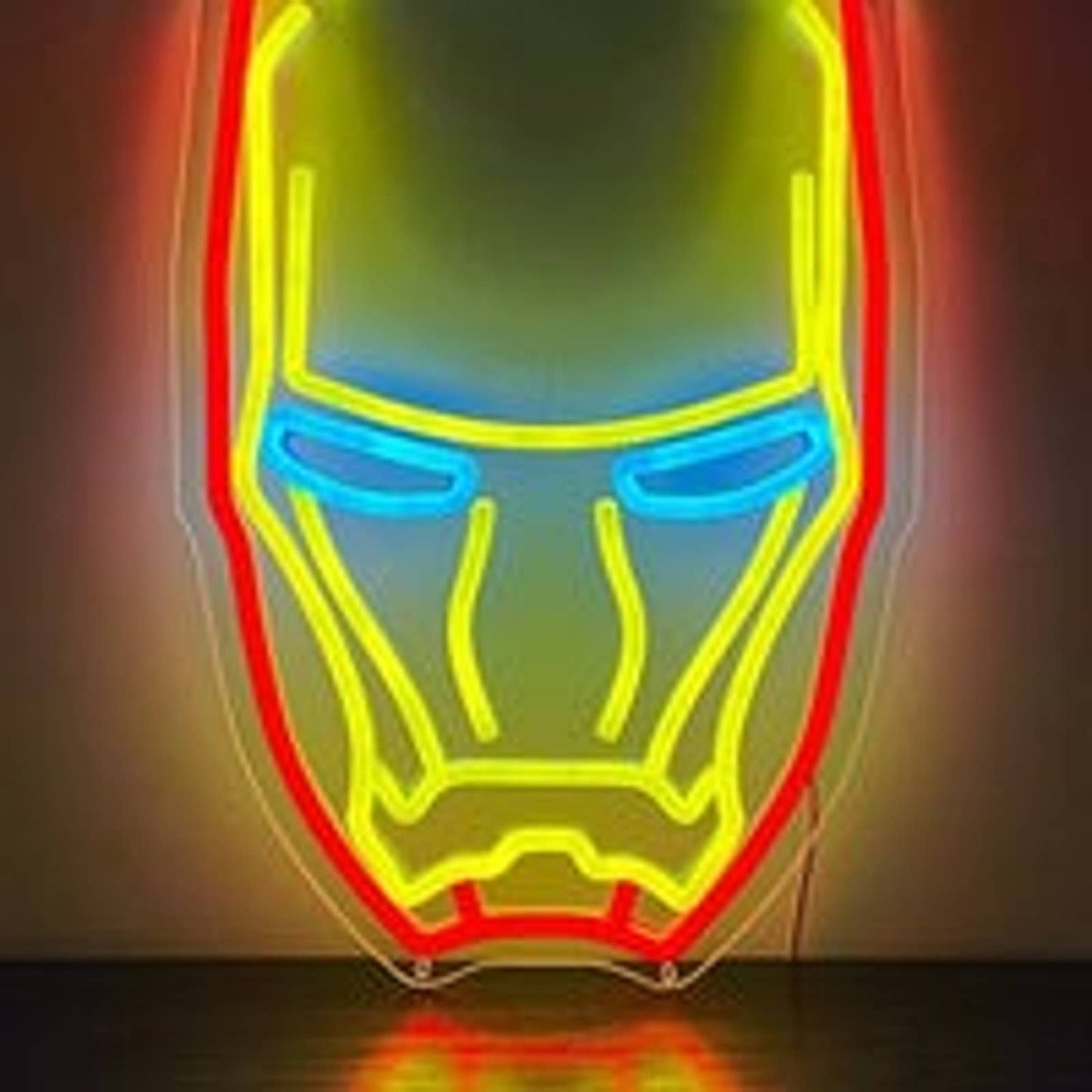 Vivid Bright Red Iron Man Super Hero LED Night Light Marvel Avengers Wall Decor