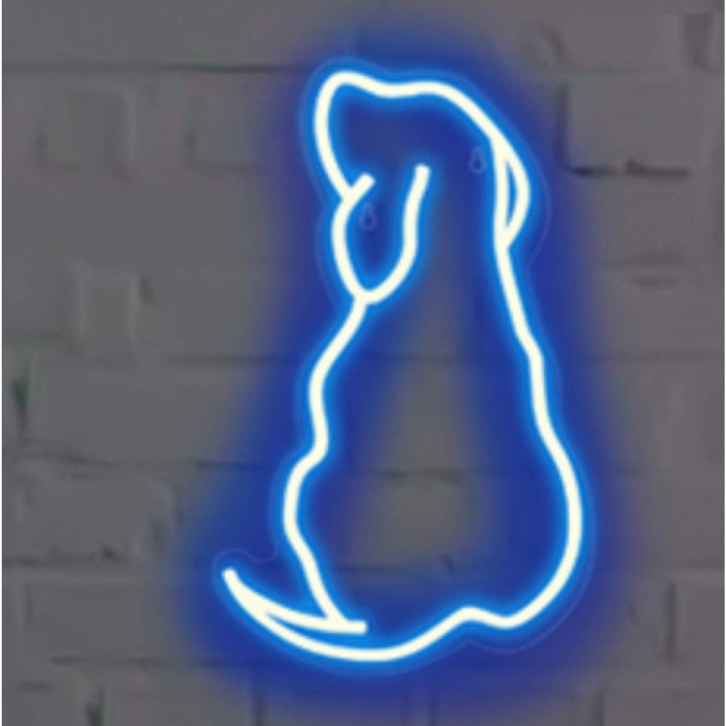 Simple Cute Blue Puppy Dog and Tail LED Night Light Room Wall Decor