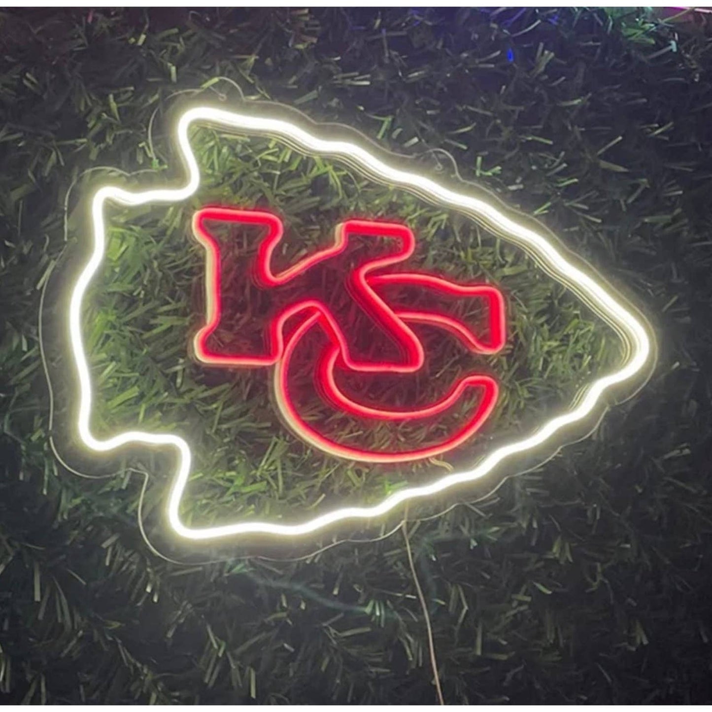 Bright Red & White Kansas City Chiefs Football Team LED Neon Sports Light