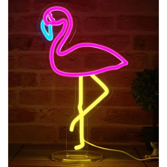 Cute Bright Standing Pink Flamingo LED Night Light Room Decor