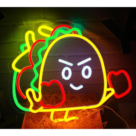 Fun Bright Boxing Hard Taco LED Night Light Room Wall Decor
