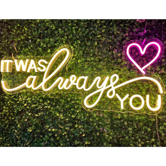 Lovely Bright Warm “It Was Always You” LED Night Light Room Wall Decoration