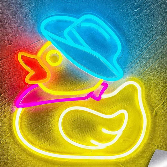 Fun Bright Cowboy Rubber Ducky LED Night Light Room Wall Decoration