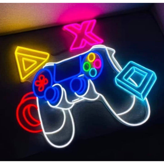 Unique Fun Bright Playstation Colorful Gamer Game Controller LED Night Light Dec