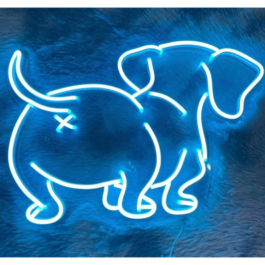 Super Cute Fun Bright Blue Weiner Puppy Dog Dachshund Booty LED Night Light Room