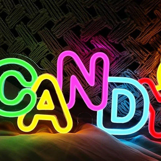 Vivid Bright Fun Color Candy Teddy Bear LED Night Light Room Wall Decor