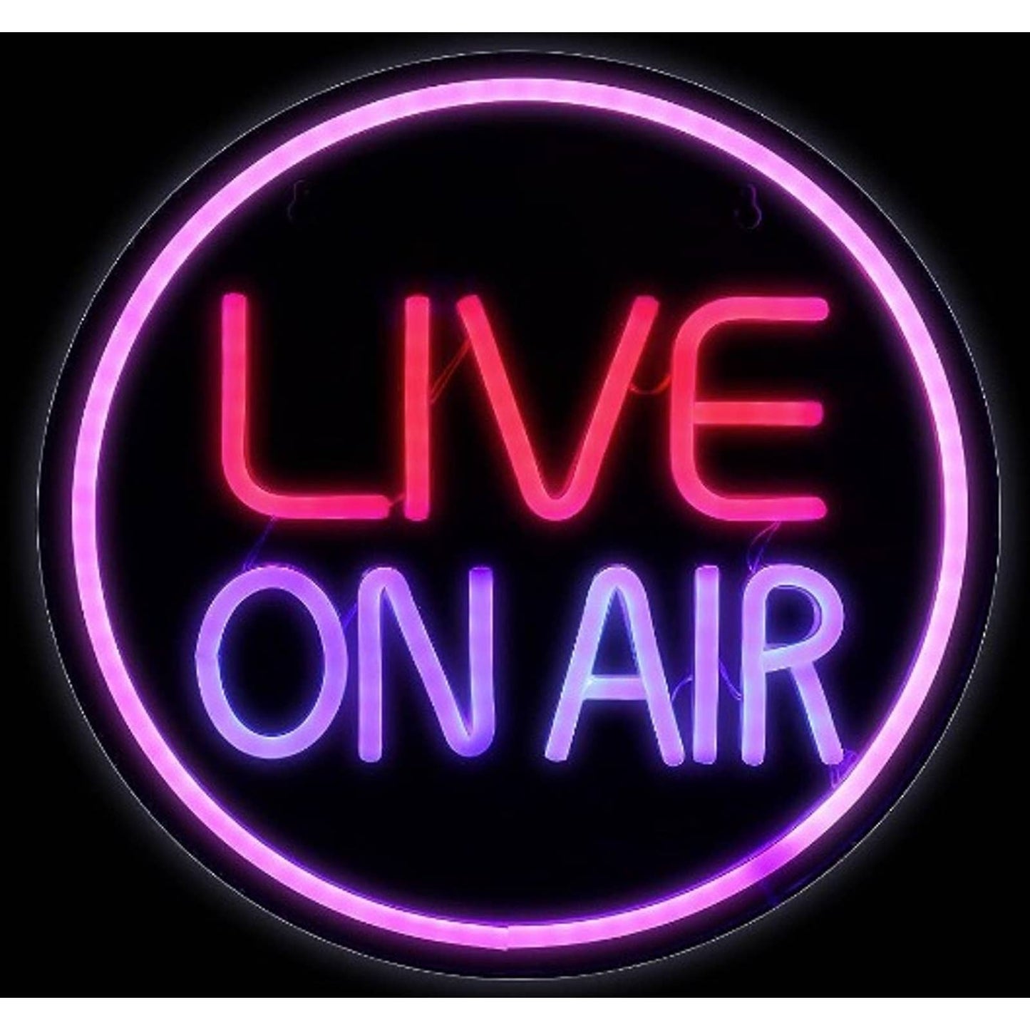 Vivid Bright Circle Live On Air LED Night Light Studio Radio Streaming Sign