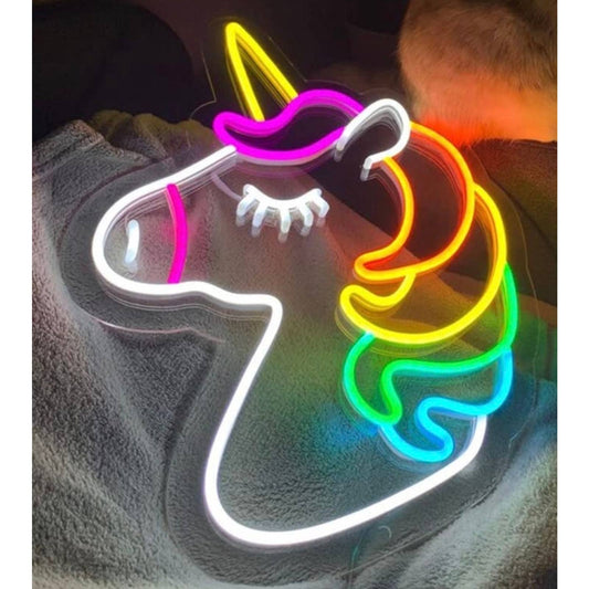 Lovely Bright Vivid Colorful Unicorn LED Night Light Room Wall Decoration