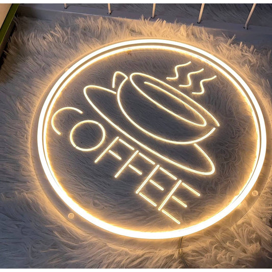 Lovely Warm Bright Round Coffee LED Night Light Espresso Mug Wall Decor
