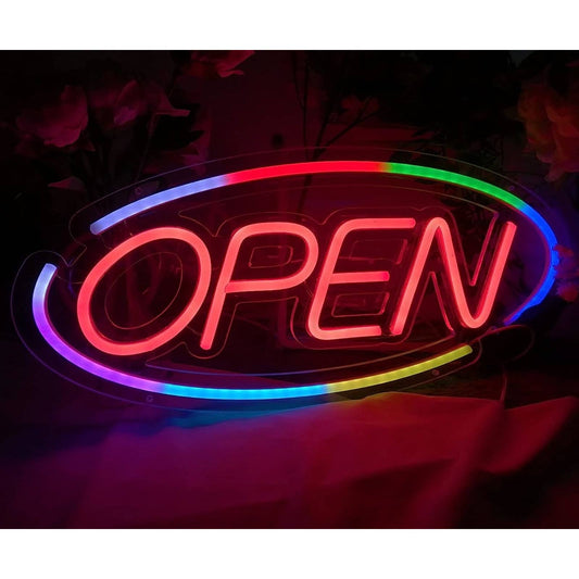 High Quality Eye-Catching Color Changing OPEN LED Business Store Light Sign