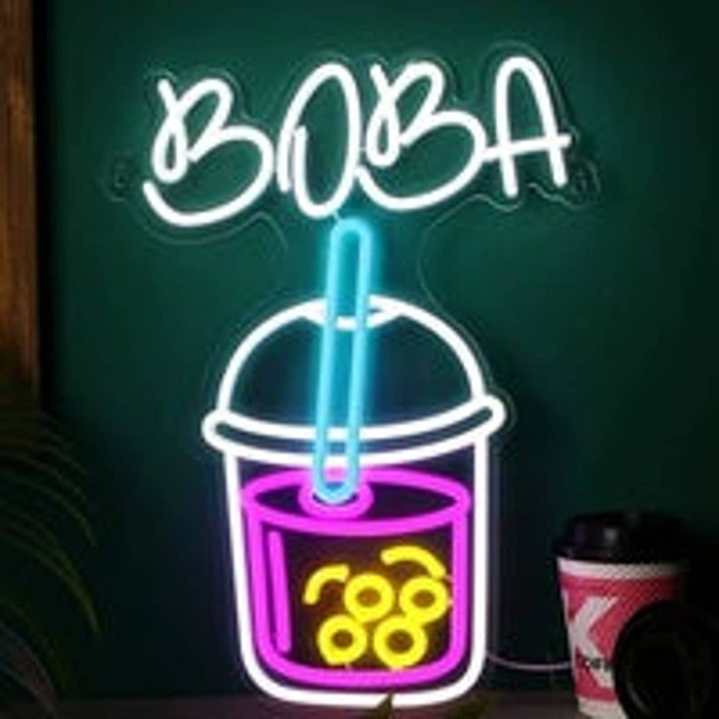 Lovely Vivid Bright Tasty Boba Tea LED Night Light Room Wall Decoration