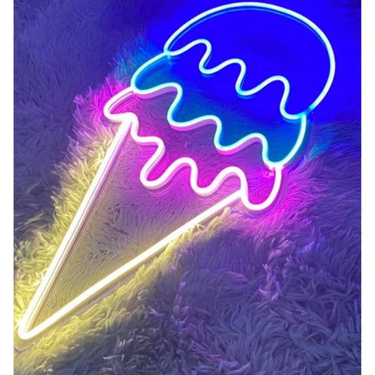 Lovely Bright Tasty Colorful 3 Scoop Ice Cream Cone LED Night Light Room Wall De