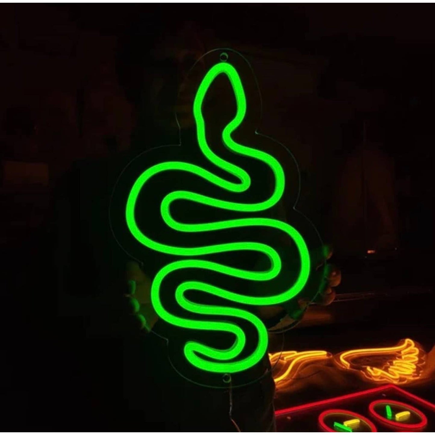Cool Bright Green Snake LED Night Light Room Wall Decoration