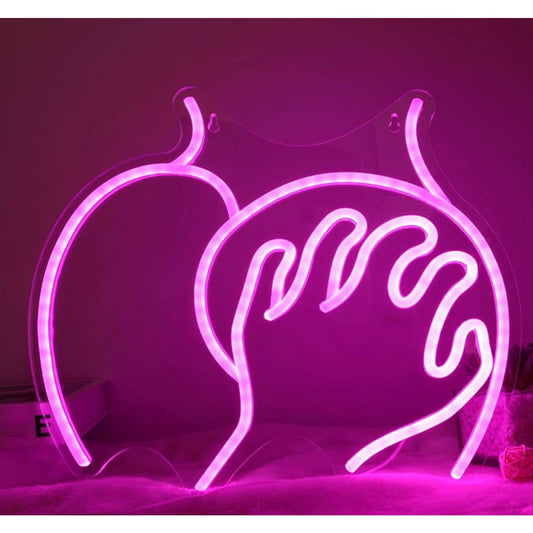 Fun Bright Pink Butt Grab LED Night Light Room Wall Decor